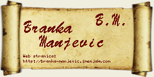 Branka Manjević vizit kartica